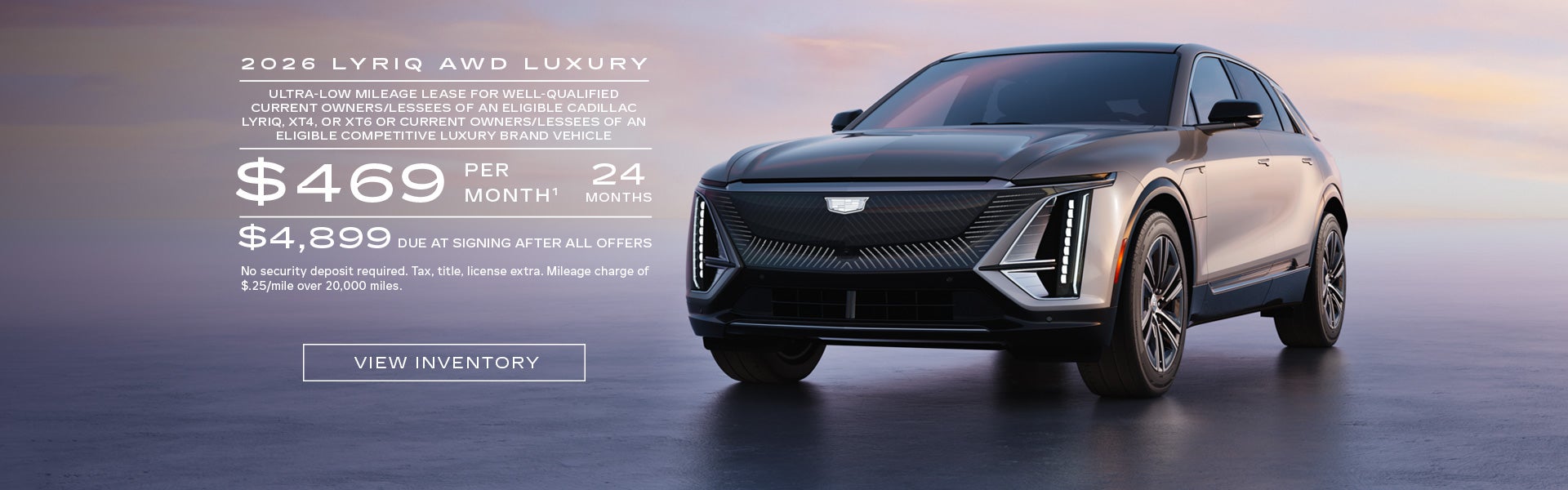 2026 LYRIQ AWD LUXURY. Ultra-low milege lease for well-qualified current owners/lessees of an eli...
